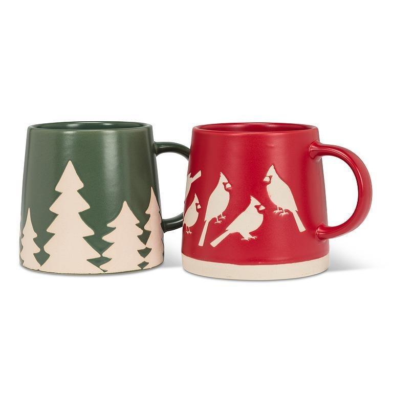 Wide Base Mug with Cardinals, 14oz