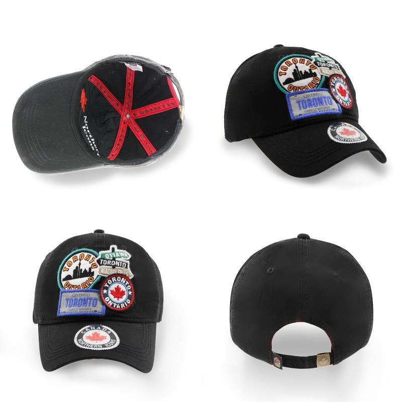 Toronto Black Multi-Patch Casual Classic Cap